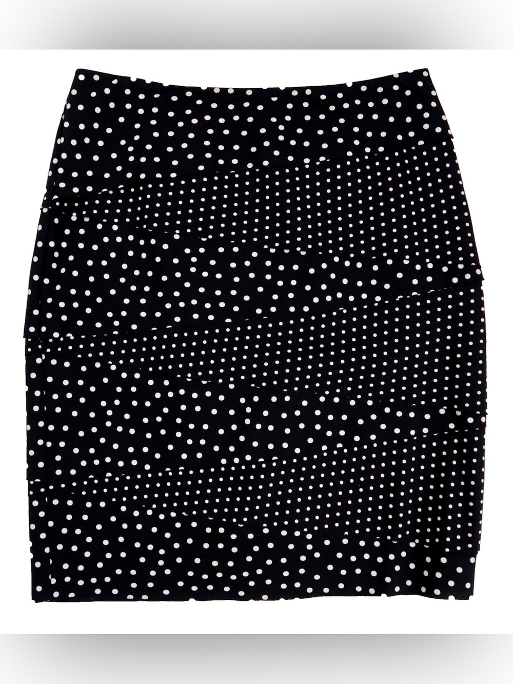White House Black Market Tiered Polka Dot Pencil Skirt
